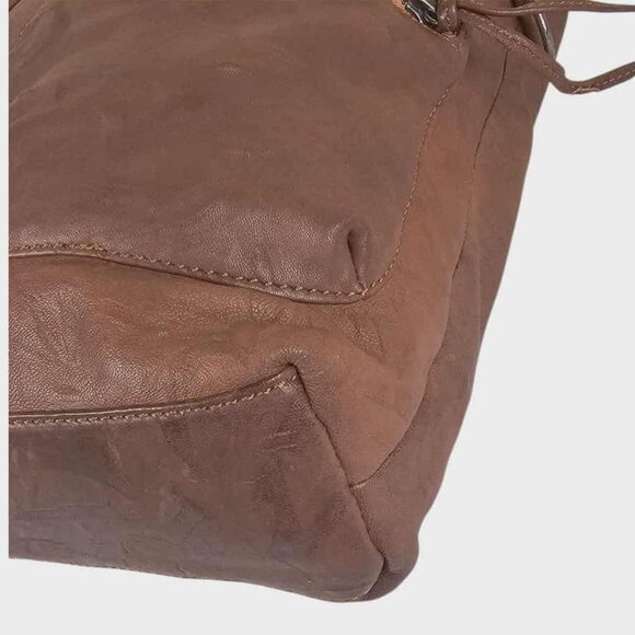 Thomas Wylde Brown Leather Studded Skull Large Hobo Bag Vintage Y2K - Picture 14 of 15